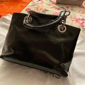 Black leather purse